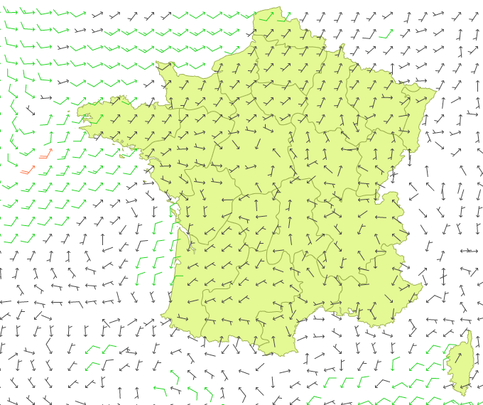 Cartes des vents en France
